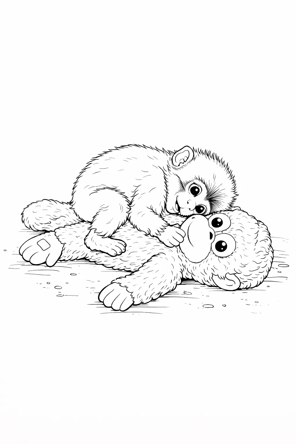 Punch Descansando Con Teddy