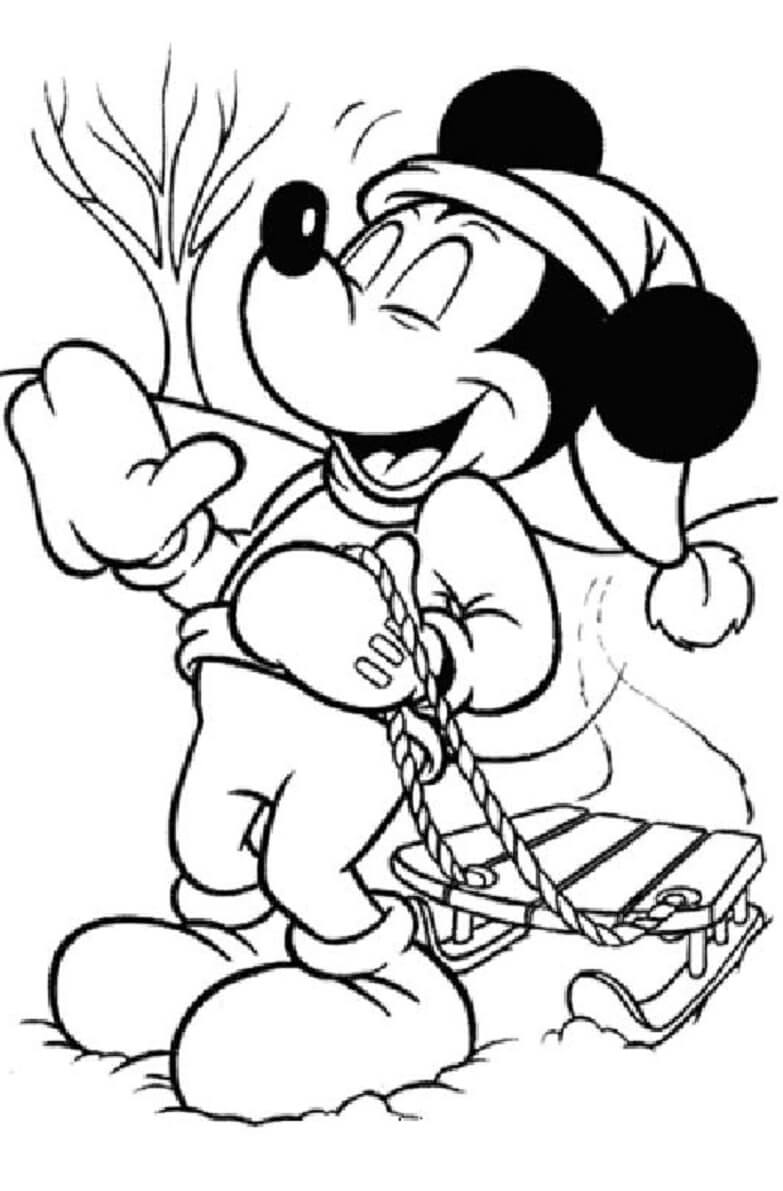 Ratón Mickey en Invierno