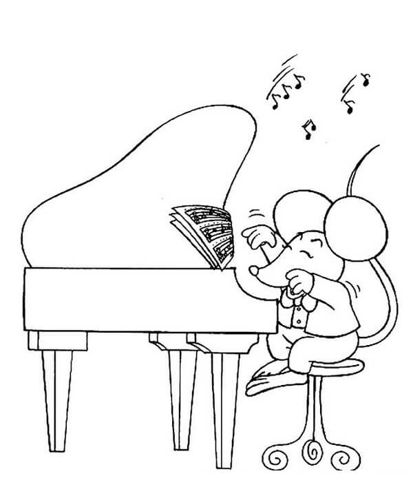 Ratón tocando el Piano