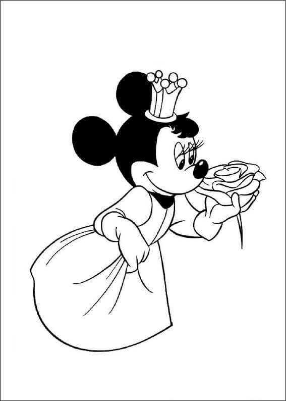 Reina Minnie Mouse sosteniendo Flor