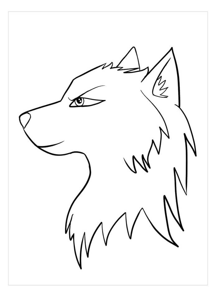 Retrato de Lobo para colorear, imprimir e dibujar –