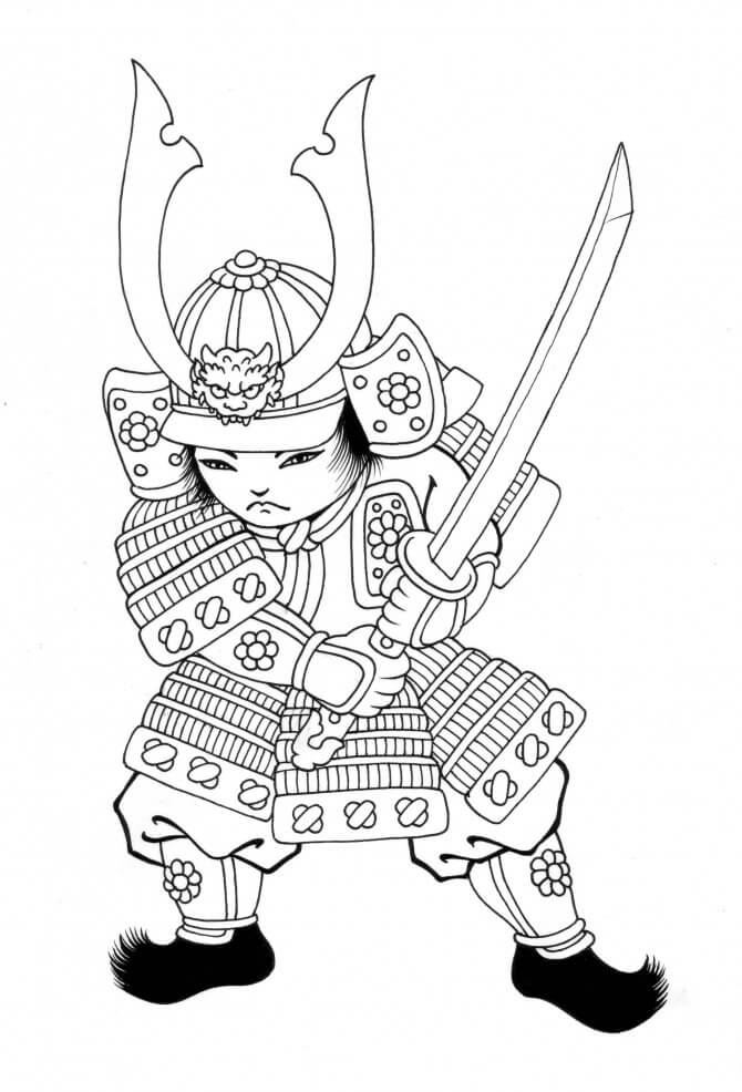Samurai Chibi con Espada