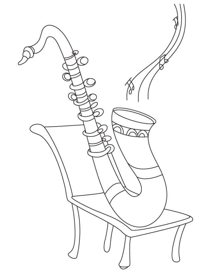 Saxofón en una Silla