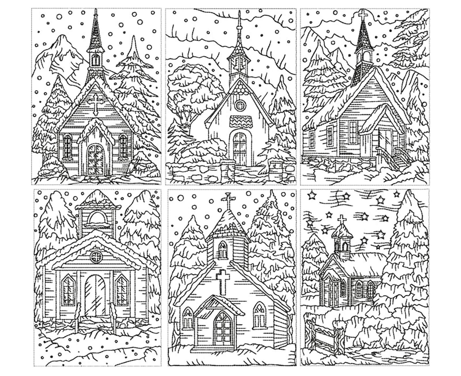 Seis Iglesia Bajo la Nieve