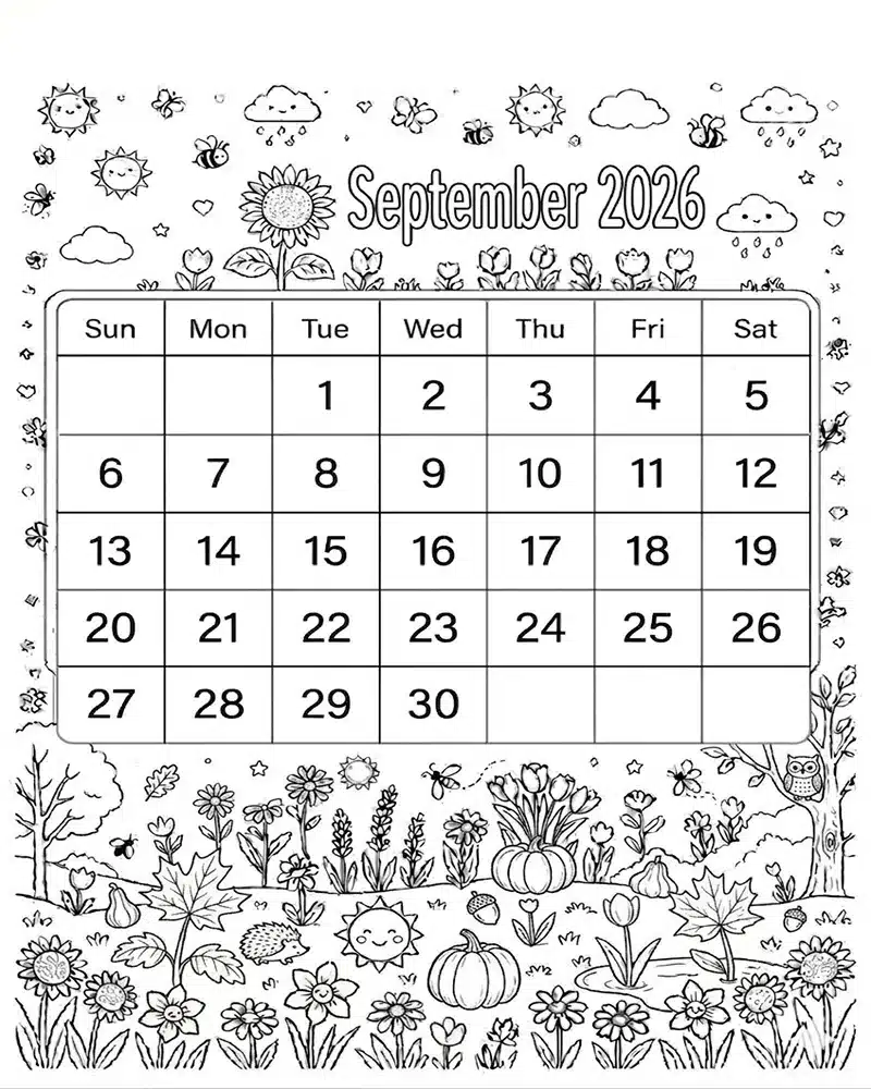 Septiembre 2026 para niños