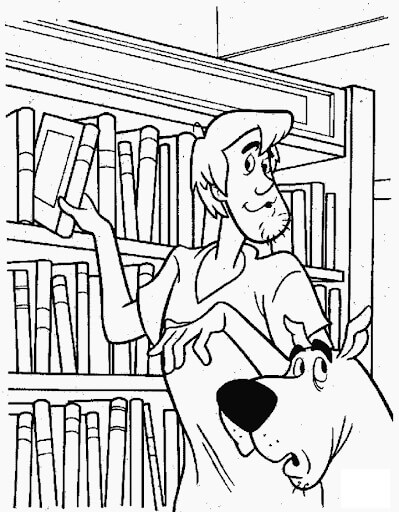 Shaggy y Scooby Doo en la Librería
