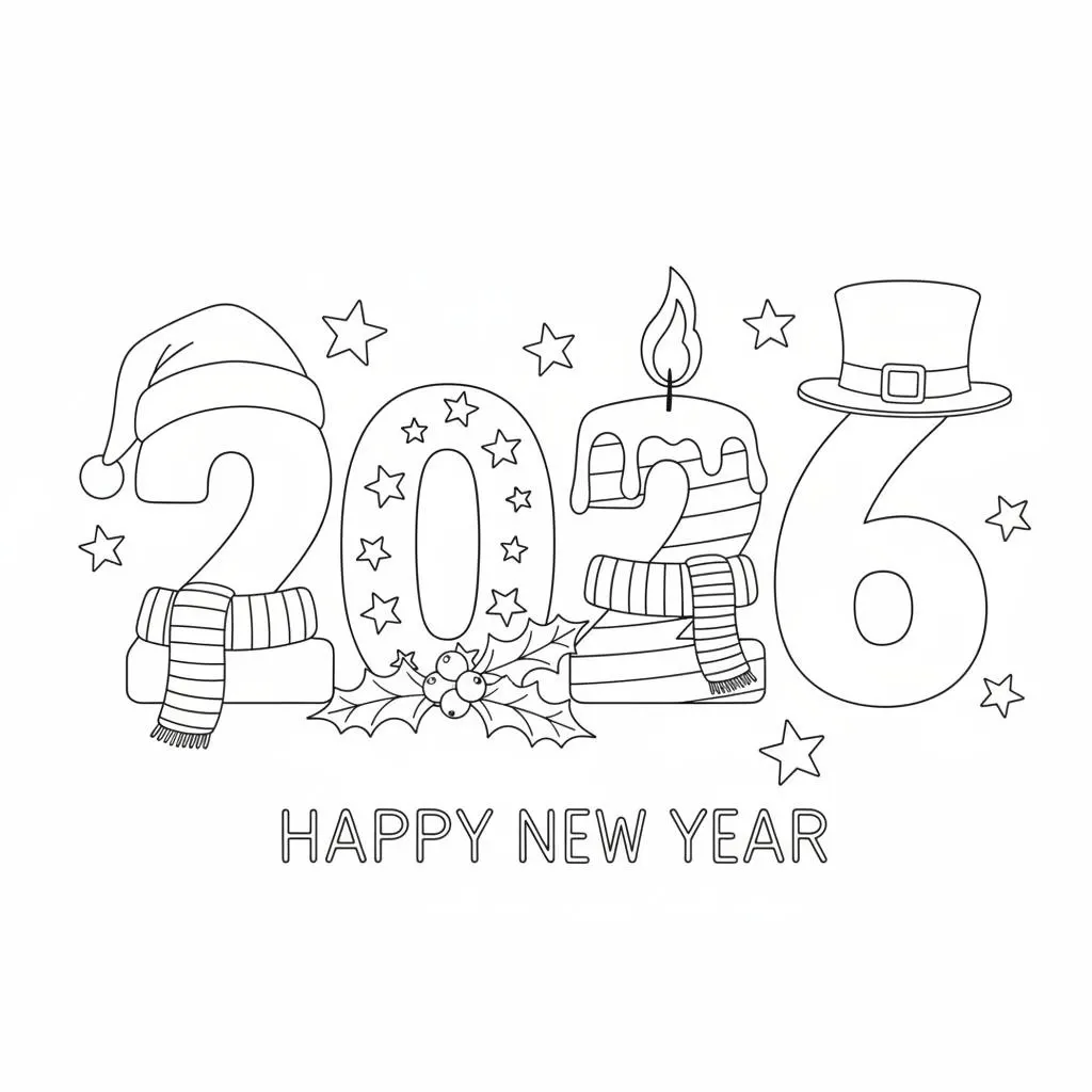 Números Negrita 2026 Simples Para Niños