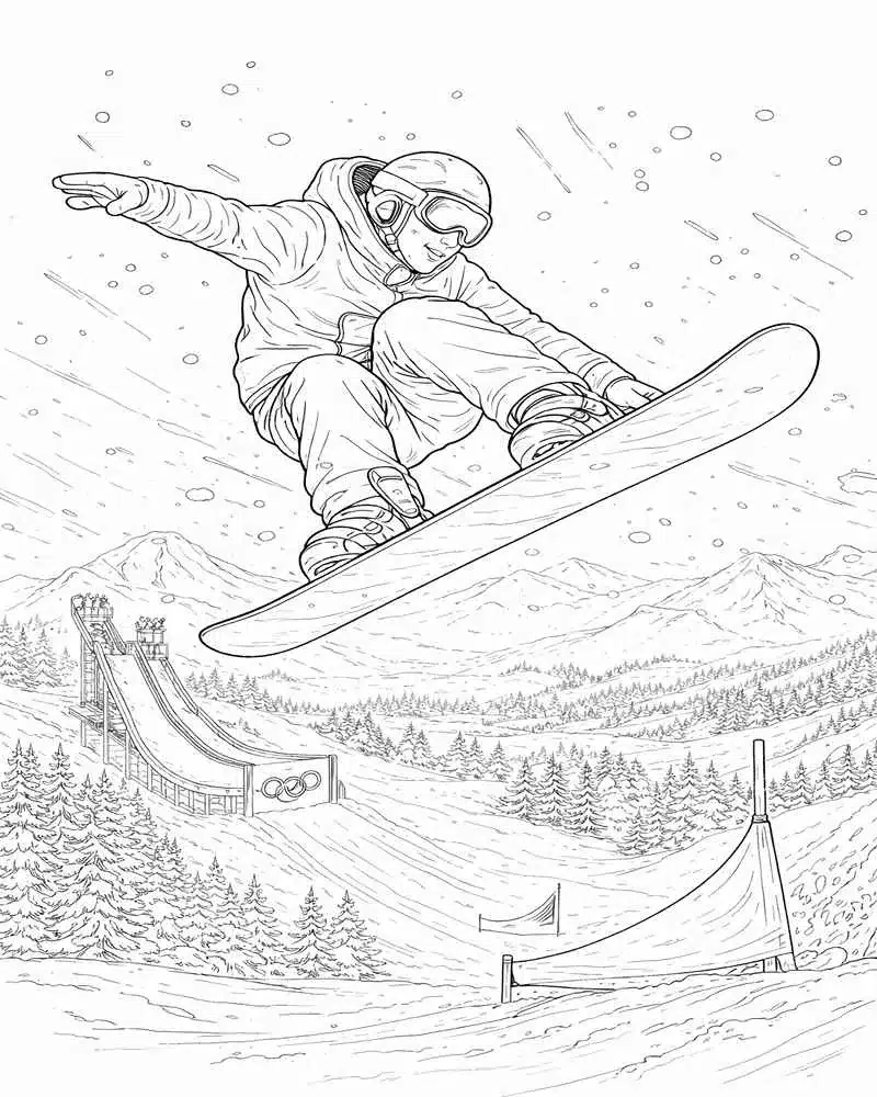 Snowboarder Elevándose Sobre Las Pistas Nevadas
