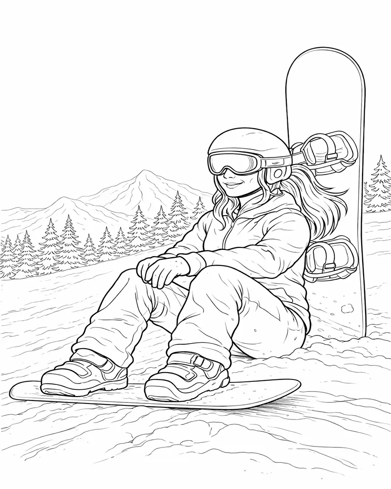 Snowboarder Femenina Relajada