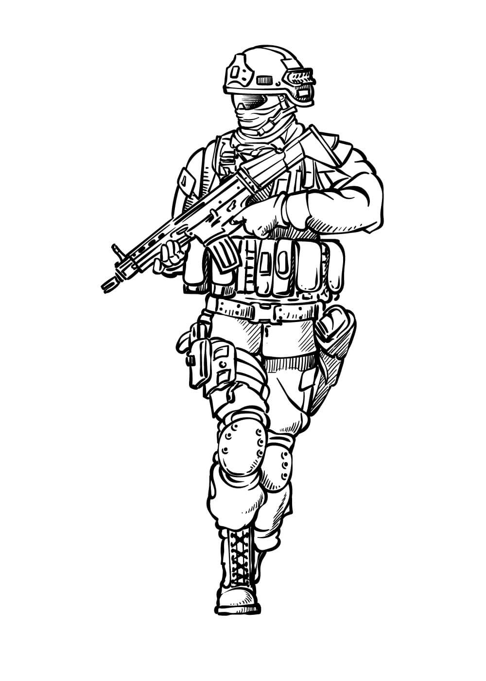 Soldado del Ejército con Pistola