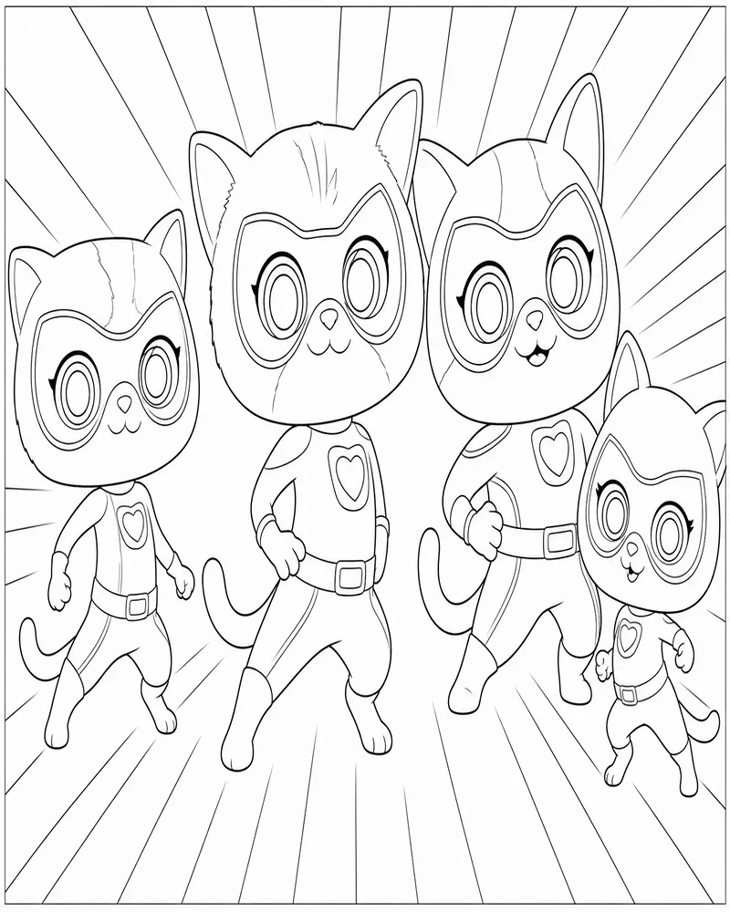 Superkitties Escuadrón De Héroes Pose De Acción