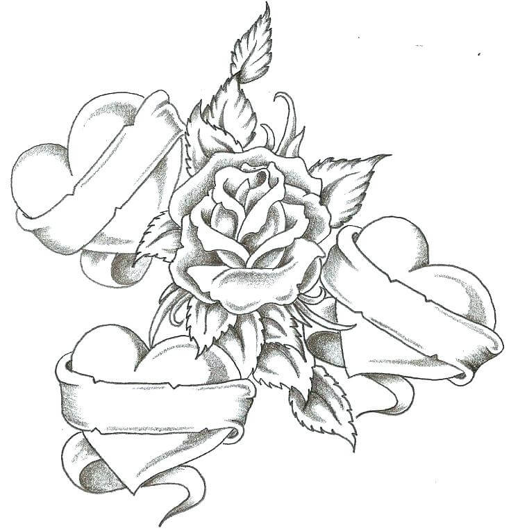 Tatuaje De Rosa Y Corazón
