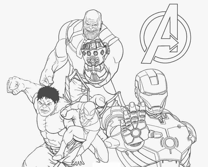 Thanos con Infinity Gauntlet pelea con Hulk, Iron Man