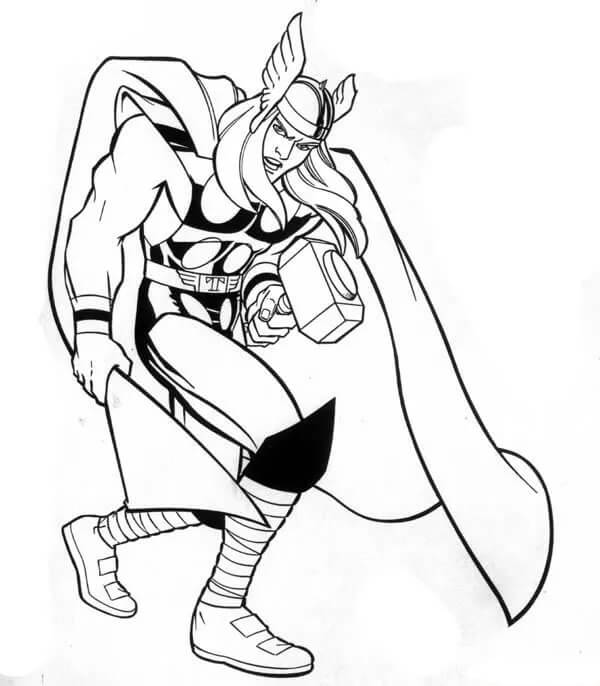 Thor de Dibujos Animados con Martillo