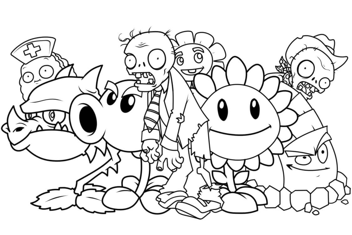 Todos los Personajes de Plantas vs Zombies para colorear, imprimir e  dibujar –ColoringOnly.Com
