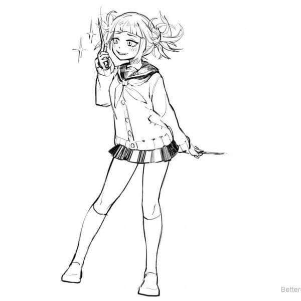 Cute My Hero Academia Coloring Pages Toga Colorear An - vrogue.co