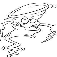 Tornado de Dibujos Animados Enojado