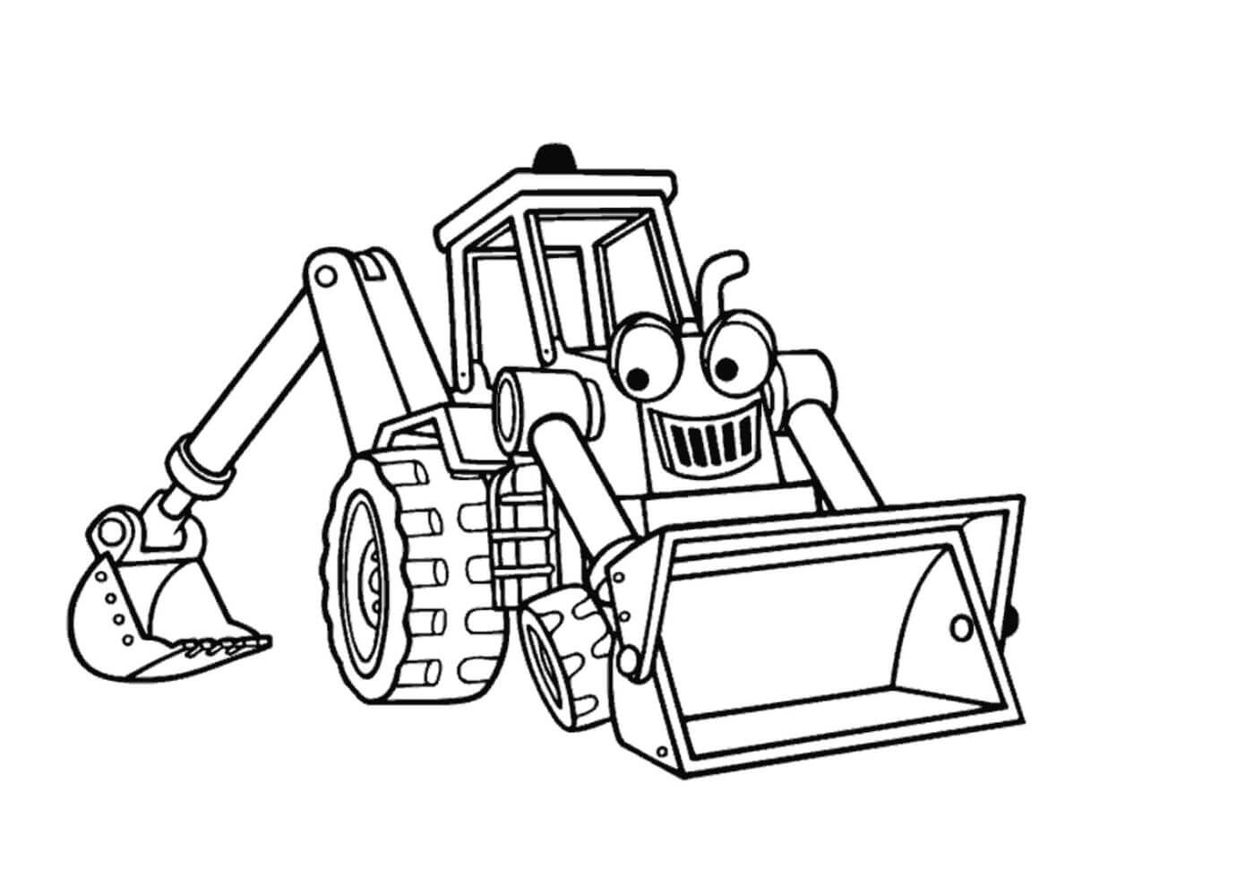 Tractor de Dibujos Animados con Ojos