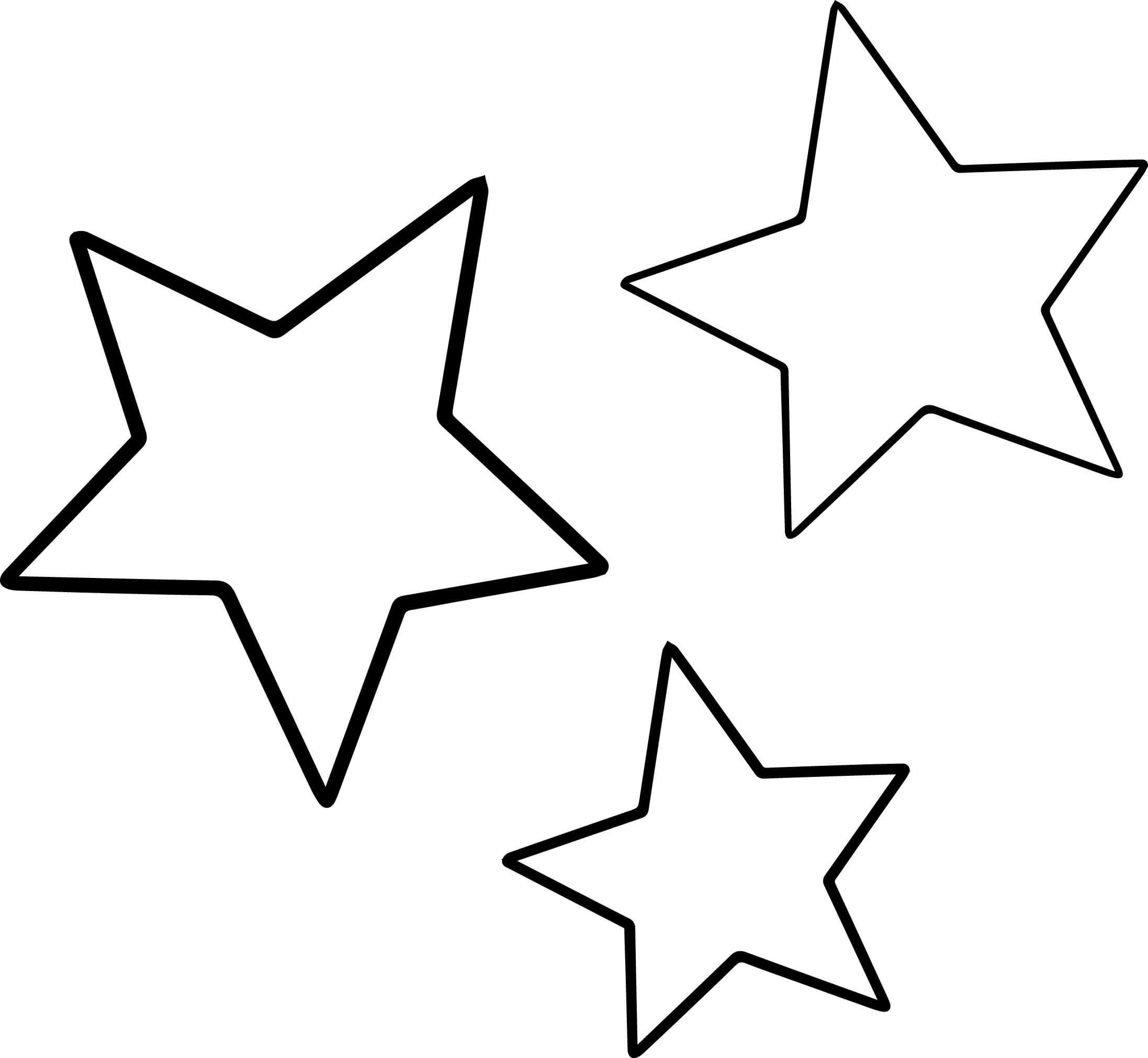 Tres Estrellas para colorear, imprimir e dibujar
