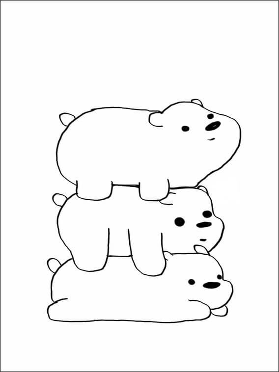 Tres Osos Acostados para colorear, imprimir e dibujar –ColoringOnly.Com