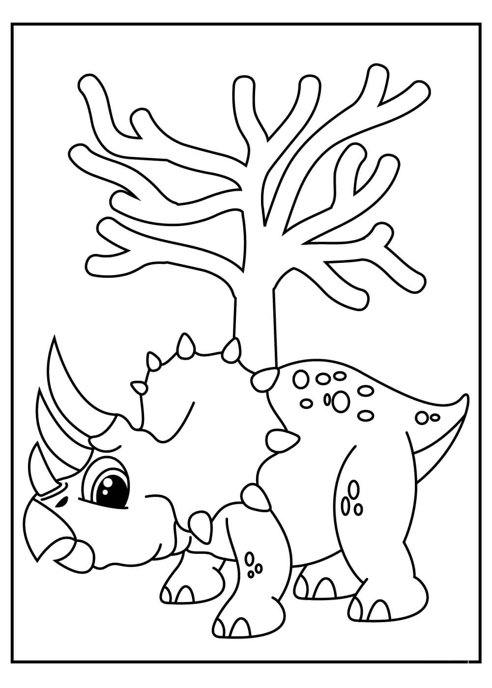 Triceratop con Árbol