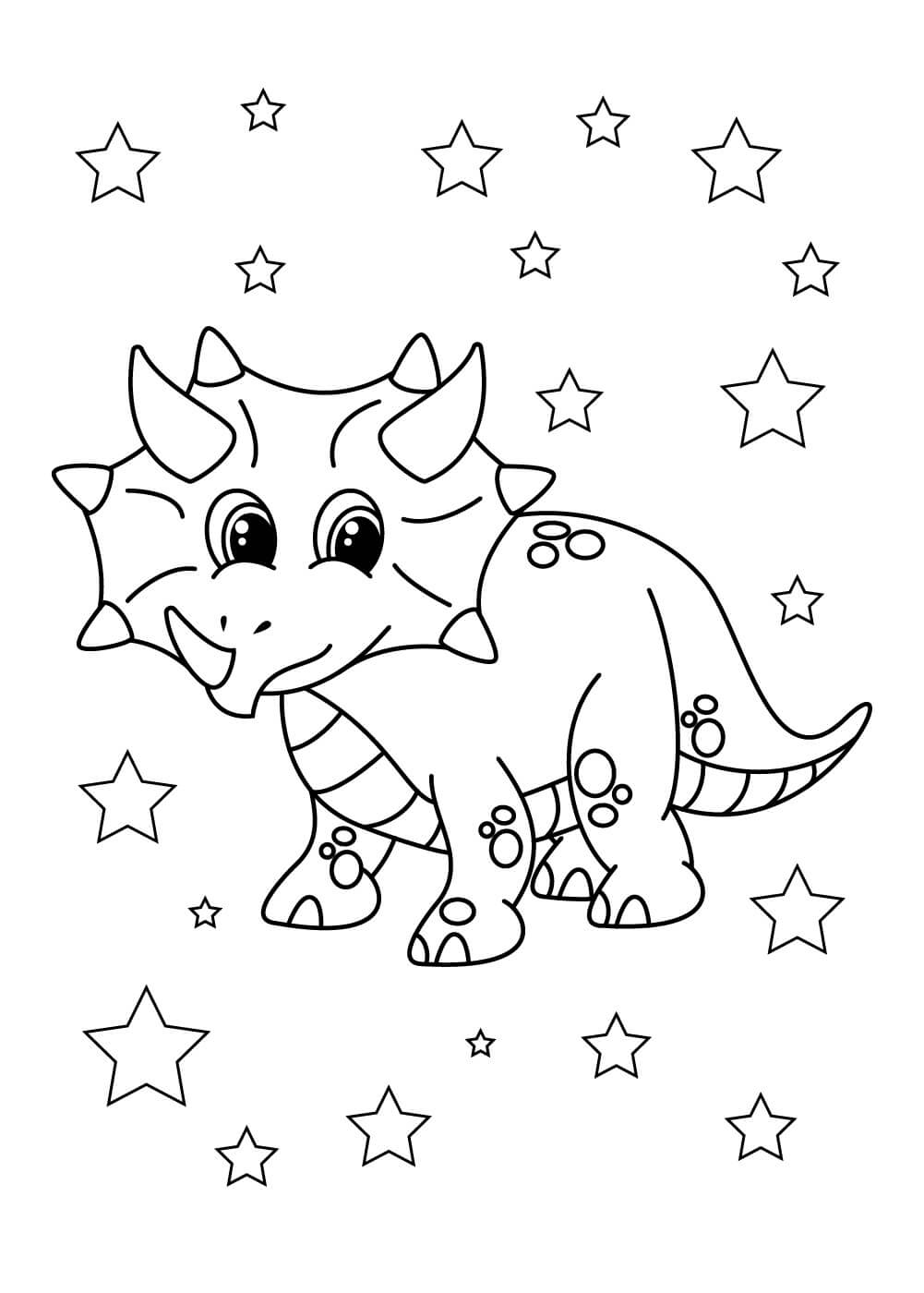 Triceratops con Estrellas