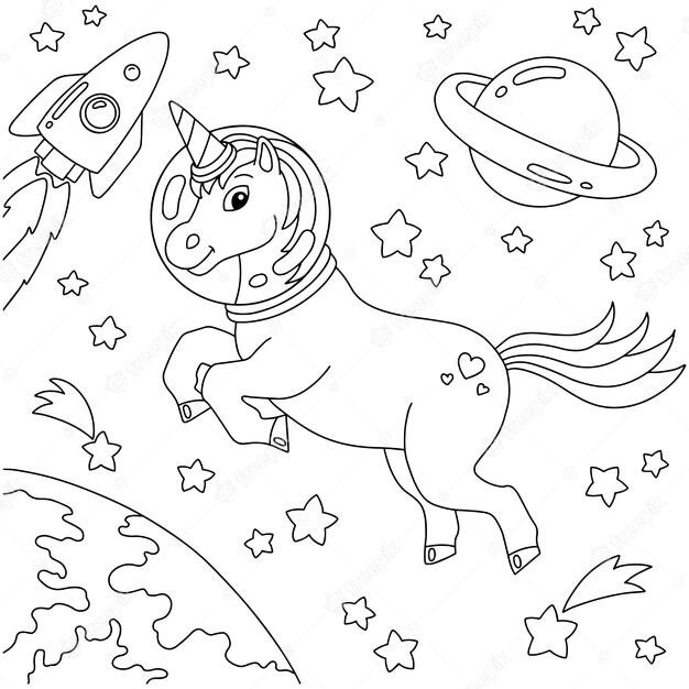 Unicornio Espacio Exterior