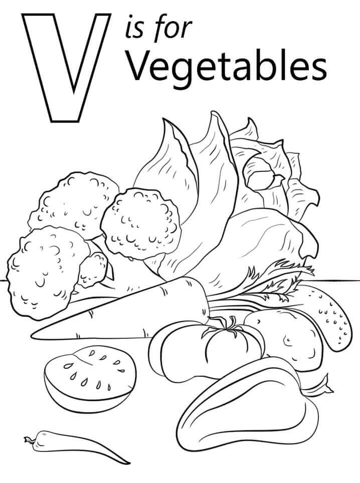 Vegetales Letra V