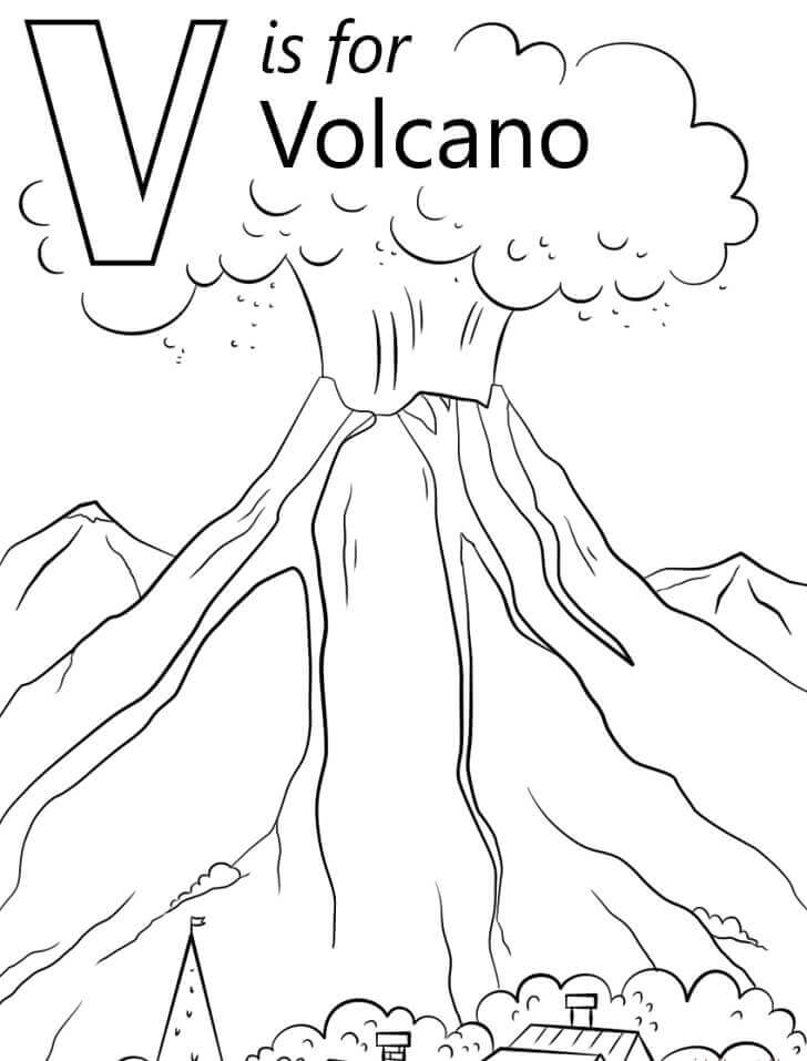Volcán Letra V