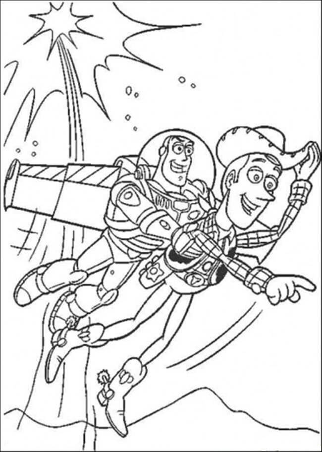 Woody y Buzz Volando