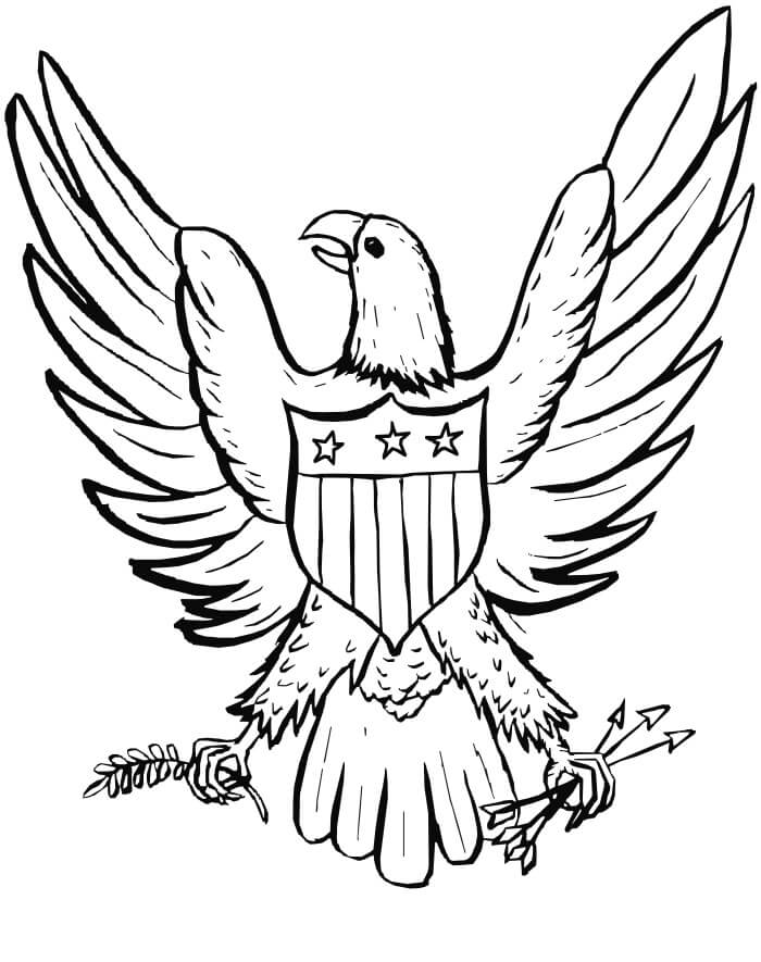 Águila de la Bandera para colorear, imprimir e dibujar –