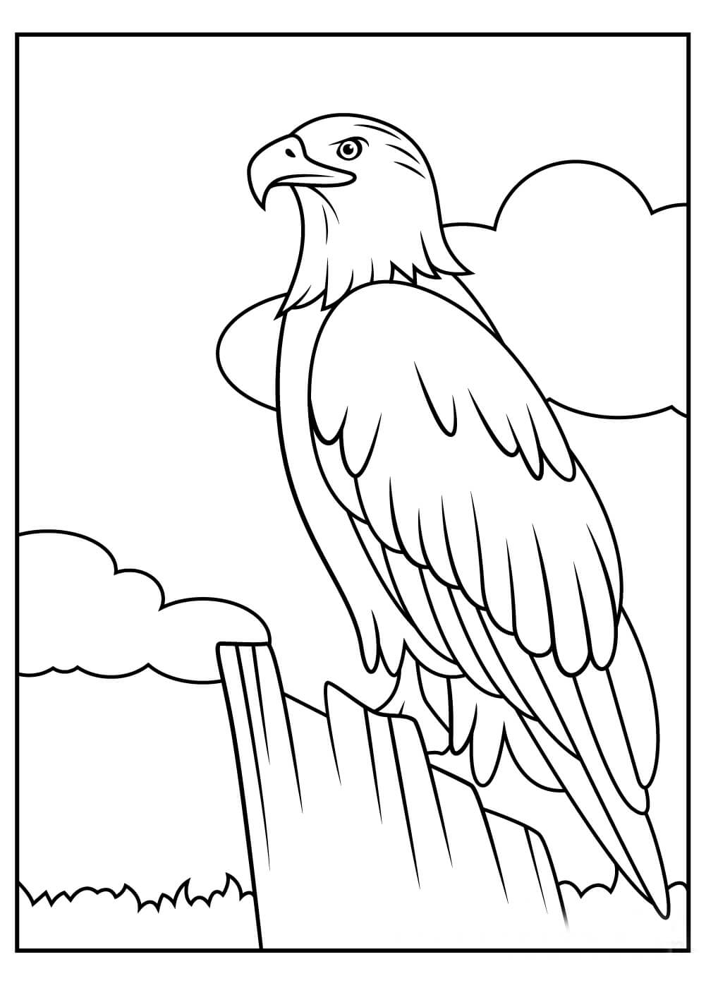 Águila de Pie para colorear, imprimir e dibujar –