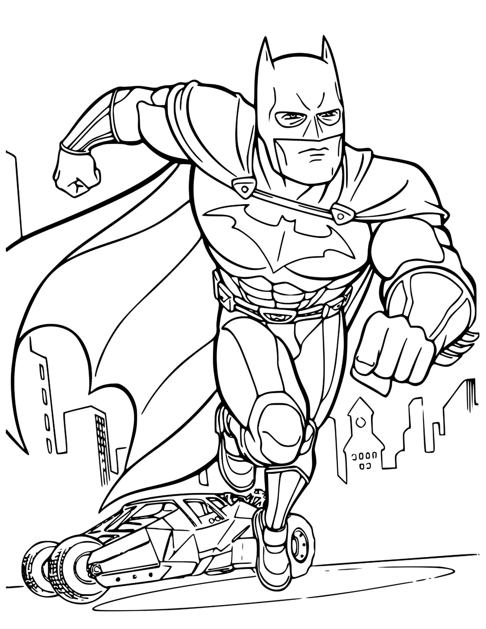 Ataque de Batman para colorear, imprimir e dibujar –