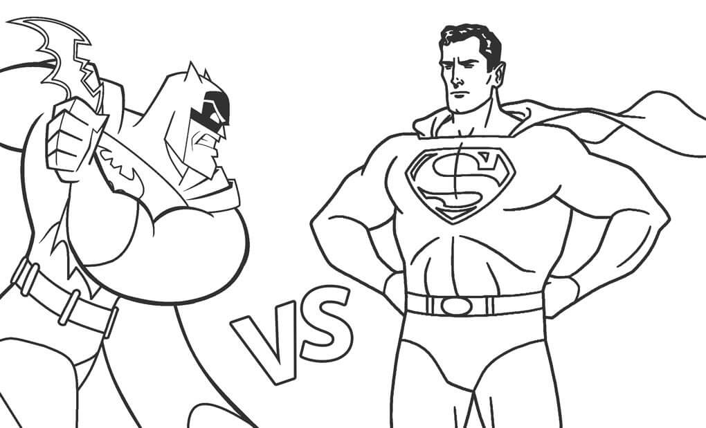 Batman contra Superman para colorear, imprimir e dibujar –