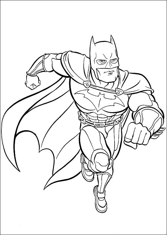 Batman Corriendo para colorear, imprimir e dibujar –