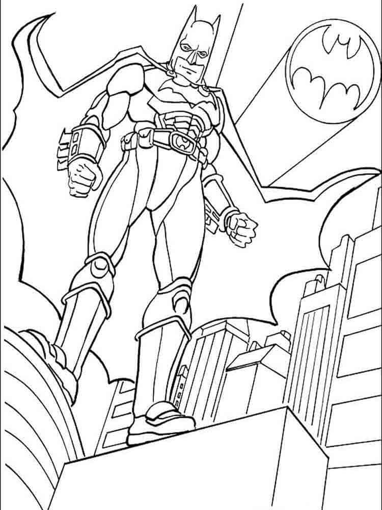 Batman en la Ciudad para colorear, imprimir e dibujar –