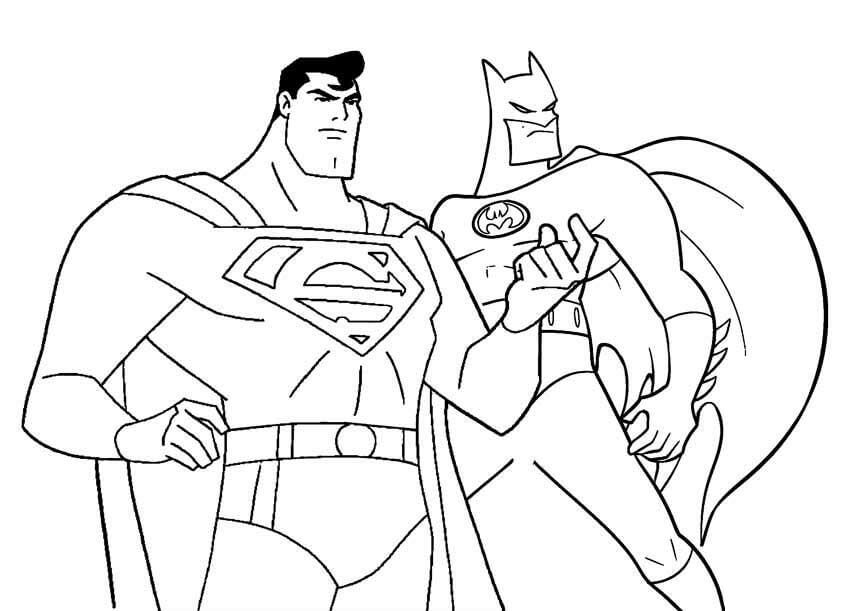 Batman y Superman para colorear, imprimir e dibujar –