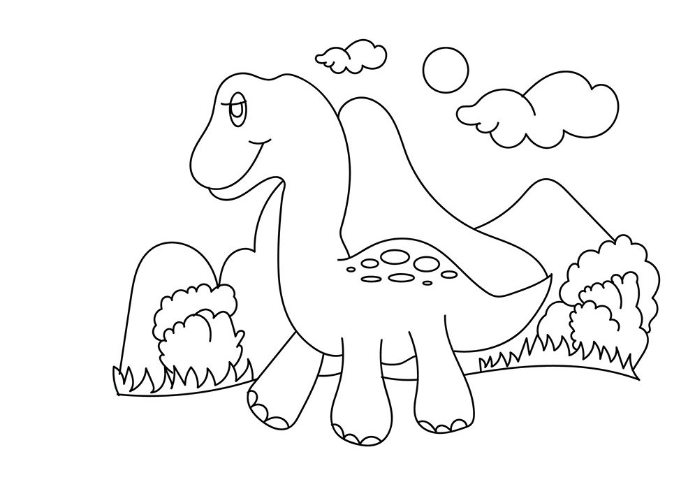  Bebé Dinosaurio Ambulante para colorear, imprimir e dibujar –ColoringOnly.Com