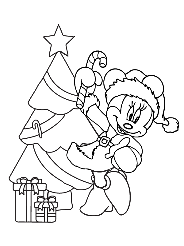 blissful-minnie-mouse-christmas-coloring-page