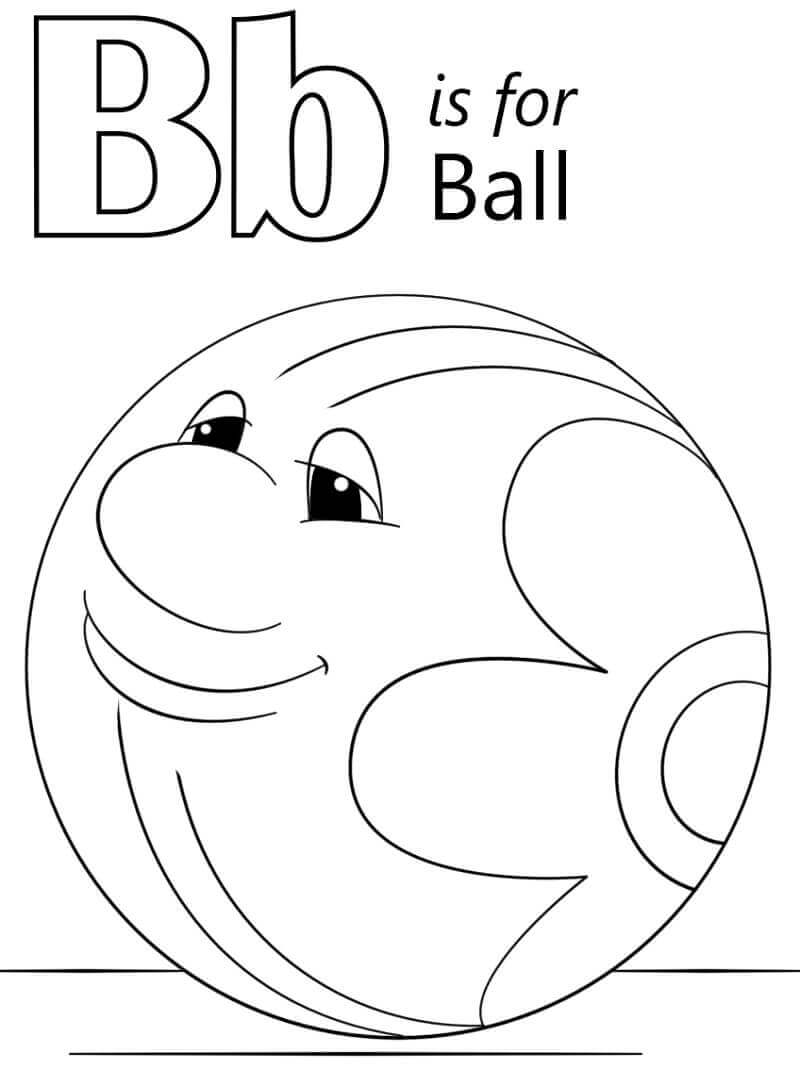 Bola Letra B Para Colorear, Imprimir E Dibujar –ColoringOnly.Com