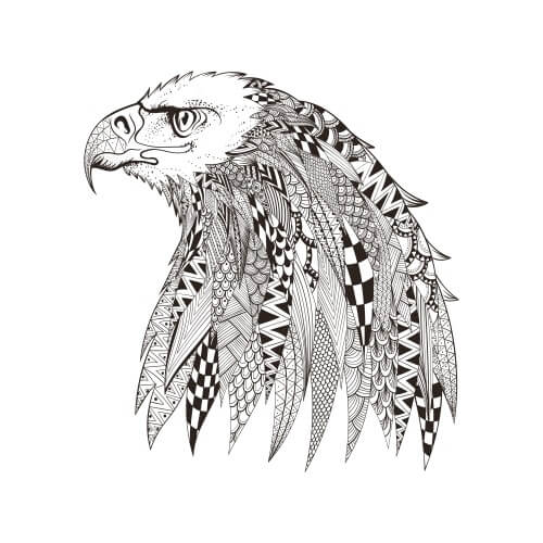Cabeza Águila Mandala para colorear, imprimir e dibujar –