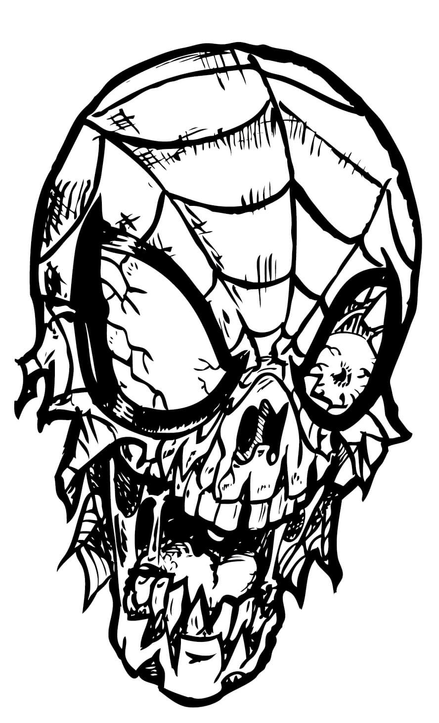 Cabeza Spiderman ZombiCabeza Spiderman Zombi para colorear, imprimir e  dibujar –