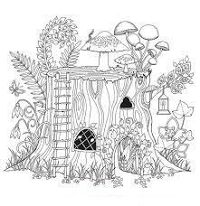 Casa de Hadas del Árbol para colorear, imprimir e dibujar –ColoringOnly.Com