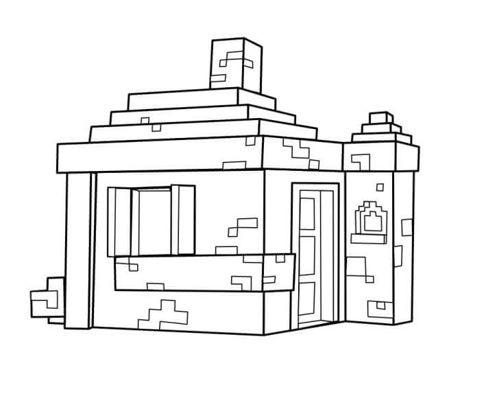 Casa de Minecraft para colorear, imprimir e dibujar –