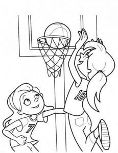 Chicas Con Baloncesto para colorear, imprimir e dibujar –