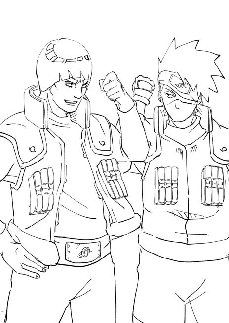 Chico Y Kakashi Para Colorear, Imprimir E Dibujar –ColoringOnly.Com