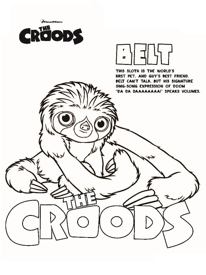 Cinturón de los Croods para colorear, imprimir e dibujar –ColoringOnly.Com
