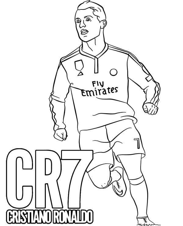  Cristiano Ronaldo Correr para colorear, imprimir e dibujar –ColoringOnly.Com
