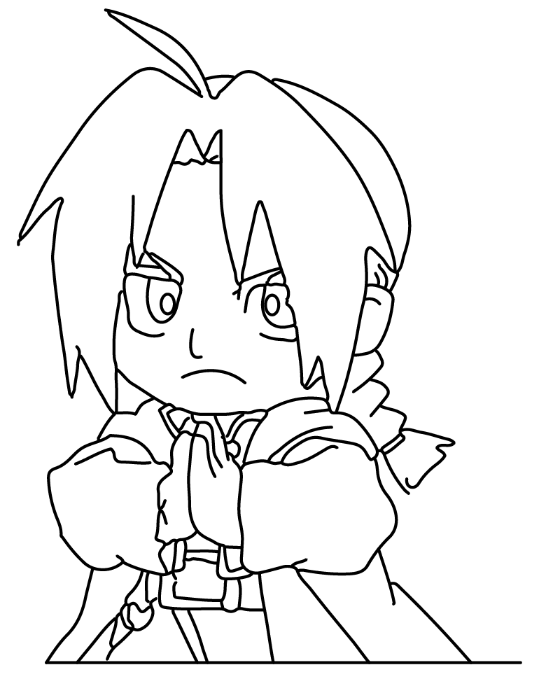 Chibi Lindo de Edward Elric Página para Colorear