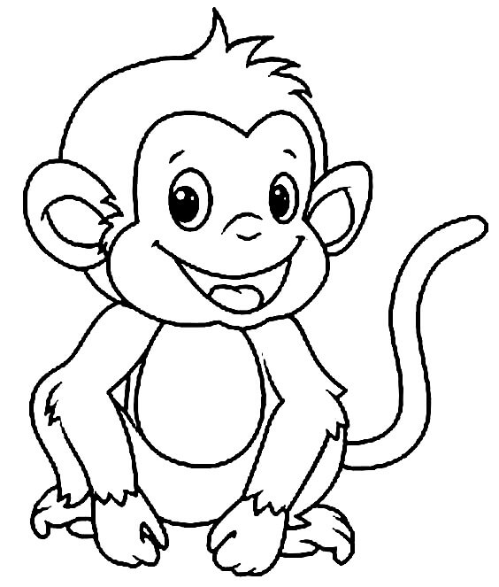 Perdóneme mueble escapar Dibujo Divertido Mono para colorear, imprimir e dibujar –ColoringOnly.Com